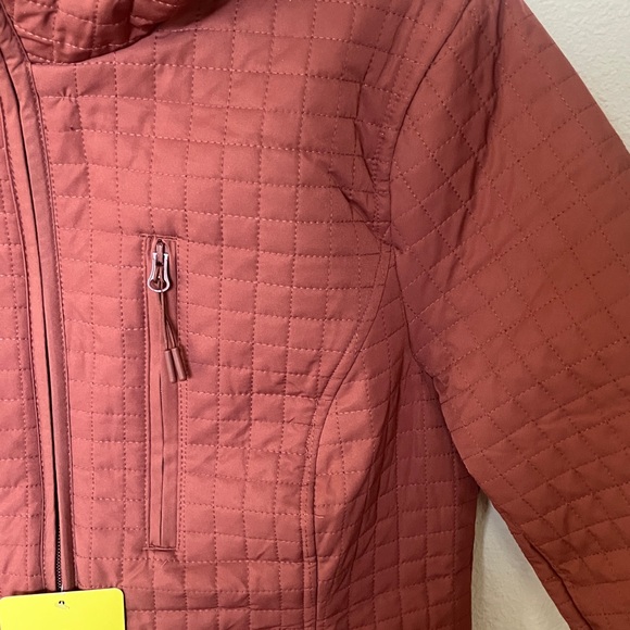 Women’s Lands' End Rust Quilted Hooded Jacket - Picture 3 of 10